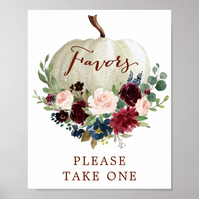 Póster Rótulo de favoritos de Baby Shower de calabaza oto (Frente)