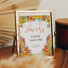 Póster Rótulo de favoritos de Baby Shower de calabaza oto