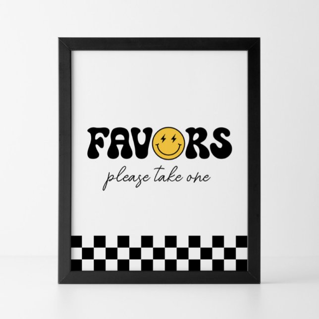 Póster Rótulo de favoritos de cumpleaños de retro Checker (Subido por el creador)