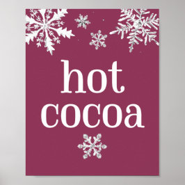 Póster Rótulo de Fiesta de copos de nieve de cacao calien