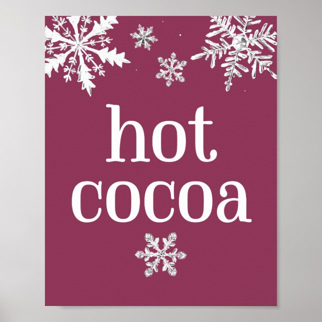 Póster Rótulo de Fiesta de copos de nieve de cacao calien (Frente)