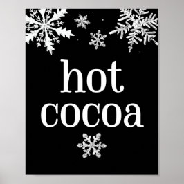 Póster Rótulo de Fiesta de copos de nieve de cacao calien