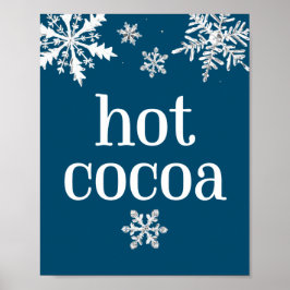 Póster Rótulo de Fiesta de copos de nieve de cacao calien