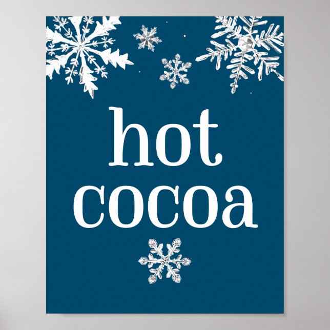 Póster Rótulo de Fiesta de copos de nieve de cacao calien (Frente)