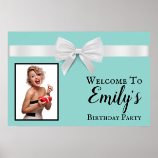 Póster Rótulo de fiesta de cumpleaños de bienvenida