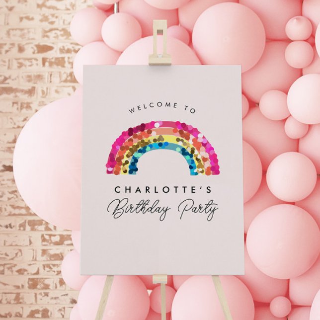 Póster Rótulo de fiesta de cumpleaños de Cute Sparkly Seq (Subido por el creador)