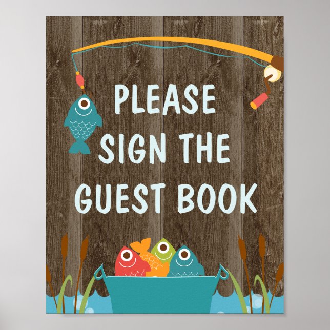 Póster Rótulo de Fiesta de Cumpleaños Temática de la Pesc (Frente)