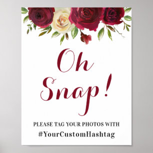 Póster Rótulo de Fiesta de hashtags en Instagram de la Pe