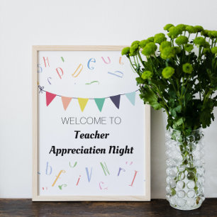 Póster Rótulo de Fiesta de jubilación de docentes de libr
