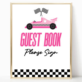 Póster Rótulo de Fiesta de libros de Racecar de Carro Ros