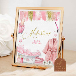 Póster Rótulo de Fiesta de spa de Make Up Section
