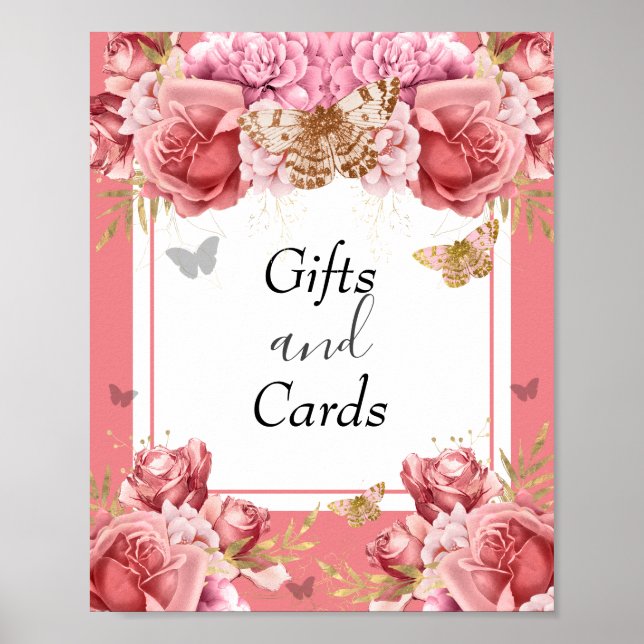 Póster Rótulo de Fiesta de tarjetas y regalos de Baby Sho (Frente)