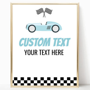 Póster Rótulo de Fiesta de texto de Personalizado Racecar