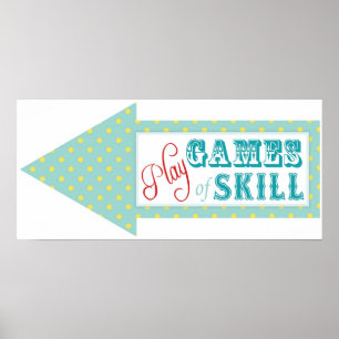 Póster Rótulo de flecha de juegos para el circo de carnav