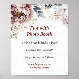 Póster Rótulo de foto de Booth Boda Peony Luxe de Victori