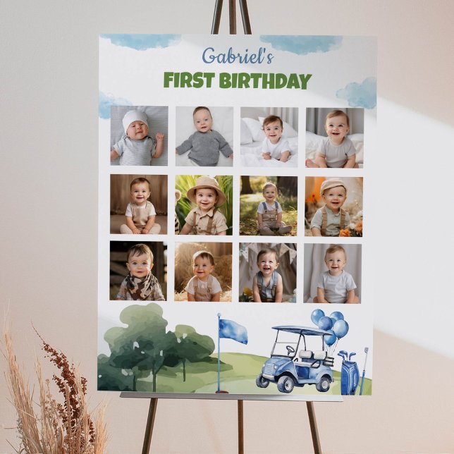 Póster Rótulo de foto de cumpleaños de Classic Golf Boy (Subido por el creador)