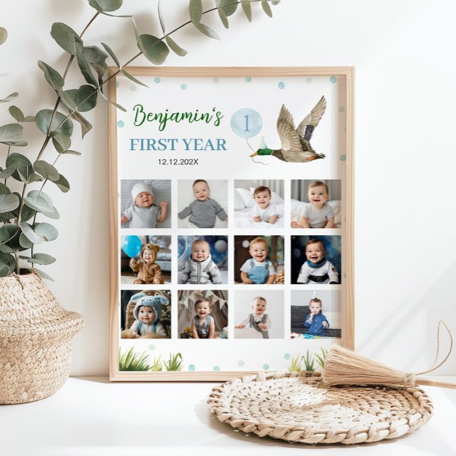 Póster Rótulo de foto de primer año del niño del pato afo (Subido por el creador)