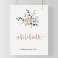 Rótulo de fotobatón con la flor rosa rosa y el pol