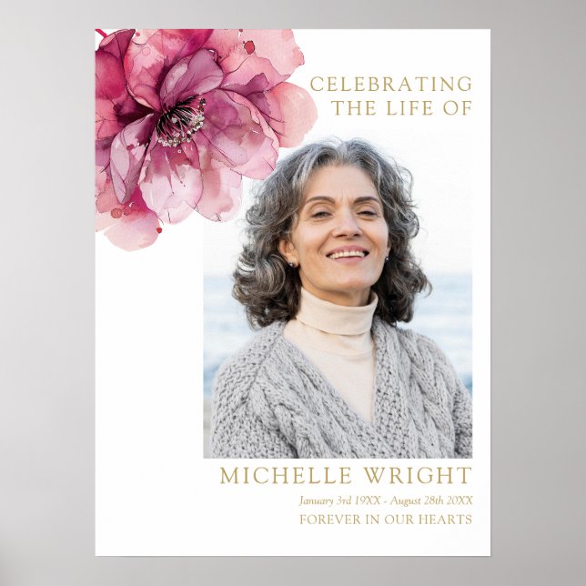 Póster Rótulo De Fotografía De La Vida De Funeral De Flor (Frente)