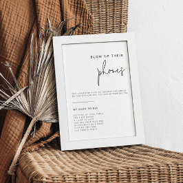 Póster Rótulo de fotografía editable en Boda blanco y neg