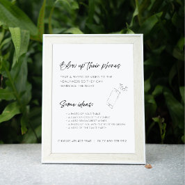 Póster Rótulo de fotos Boda de teléfonos editable