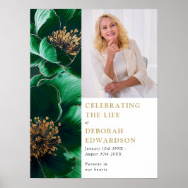 Póster Rótulo De Fotos De La Celebración Del Funeral Verd