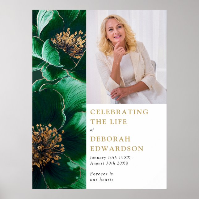 Póster Rótulo De Fotos De La Celebración Del Funeral Verd (Frente)