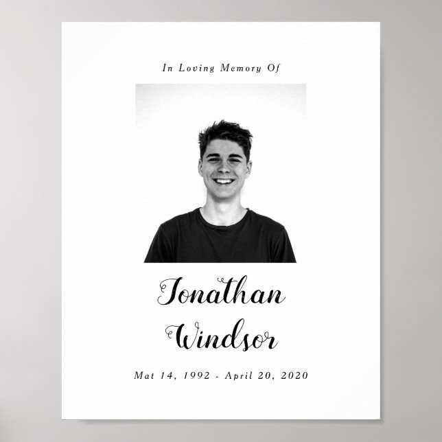 Póster Rótulo De Fotos Funerales, Celebración Del Rótulo  (Frente)