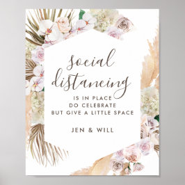 Póster Rótulo de Grass Boda de distanciamiento social Pam
