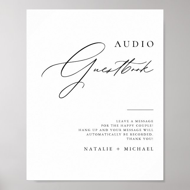 Póster Rótulo de guía telefónica simple para Bodas Minima (Frente)