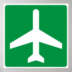Póster Rótulo de Higway del aeropuerto