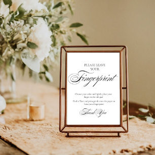 Póster Rótulo de huellas dactilares de árbol de invitado