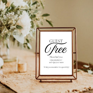 Póster Rótulo de huellas dactilares de árbol de invitado