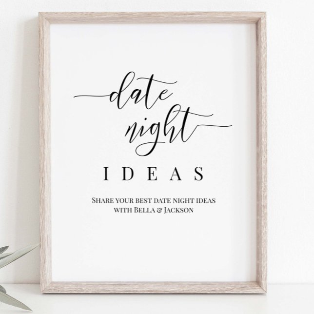 Póster Rótulo de Idea de Boda con fecha y noche personali (Subido por el creador)