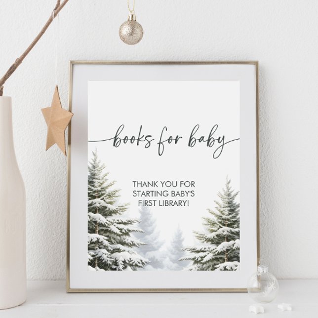 Póster Rótulo De Invierno Baby Shower Books Para Bebés (Subido por el creador)
