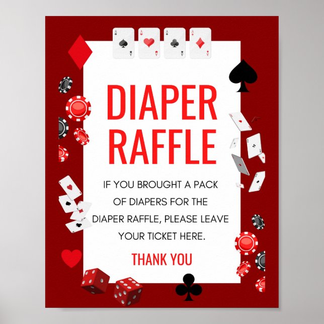 Póster Rótulo de juego Baby Shower de Ace Casino (Frente)