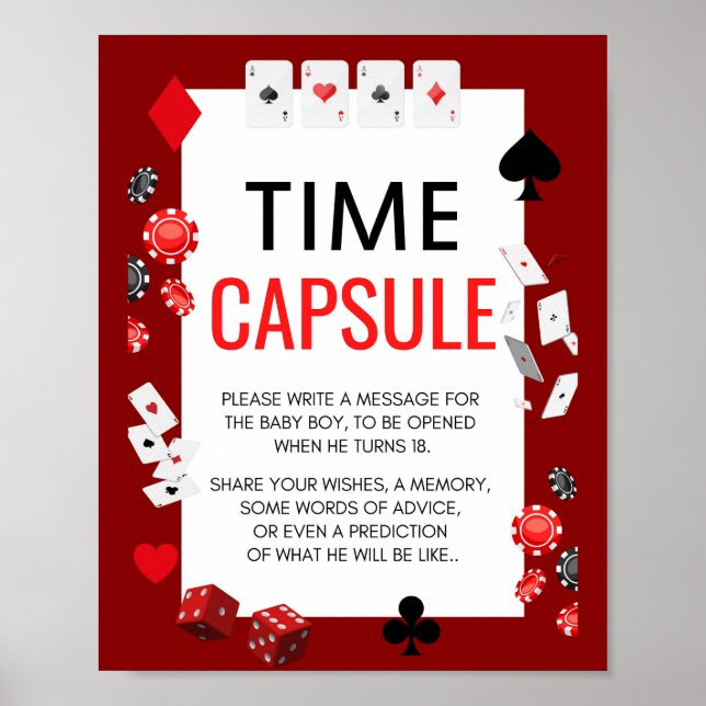 Póster Rótulo de juego Baby Shower de Ace Casino (Frente)