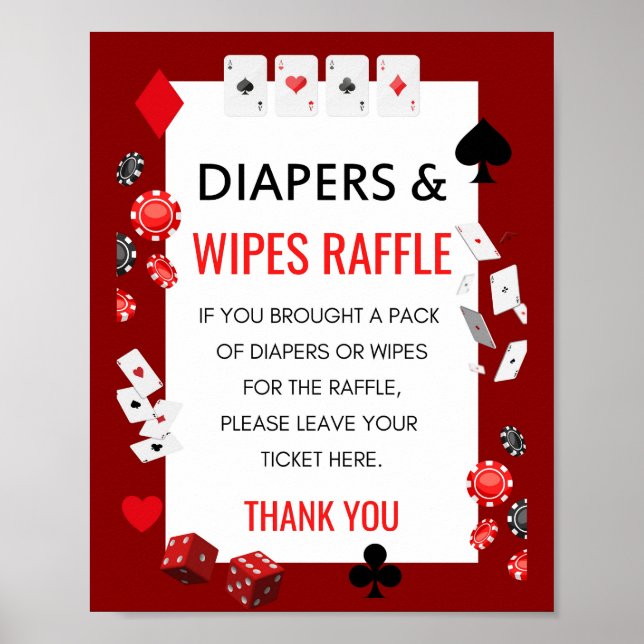 Póster Rótulo de juego Baby Shower de Ace Casino (Frente)