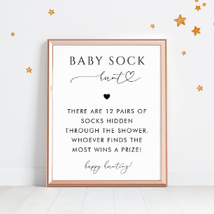 Póster Rótulo de juego Baby Shower de caza de golpes de b