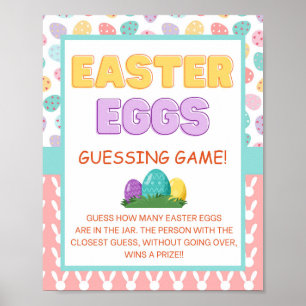 Póster Rótulo de juego de adivinación de huevos de Pascua