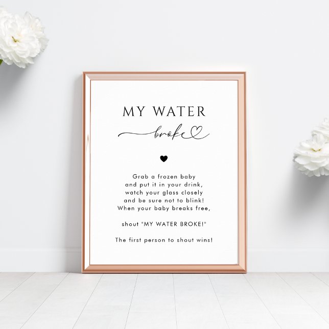 Póster Rótulo de juego de Baby Shower Heart Script My Wat (Subido por el creador)