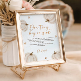 Póster Rótulo de juego de Baby Shower otoño