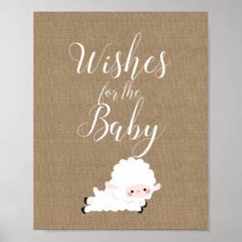 Póster Rótulo de juego de Little Lamb Baby Shower