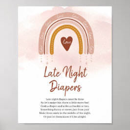 Póster Rótulo de juego de los "Diapers nocturnos" del boh