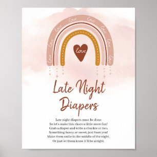 Póster Rótulo de juego de los "Diapers nocturnos" del boh
