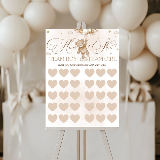 Póster Rótulo de juego de votación por género para revela (Subido por el creador)