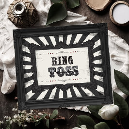 Póster Rótulo de juego Psycho Circus Ring Toss de Carnava