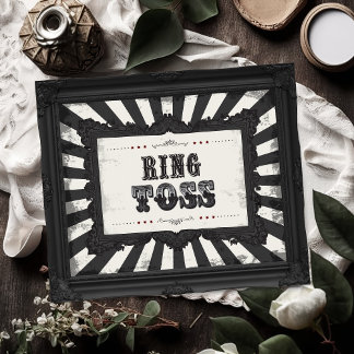 Póster Rótulo de juego Psycho Circus Ring Toss de Carnava