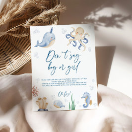 Póster Rótulo de Juegos de Baby Shower Temática del Océan