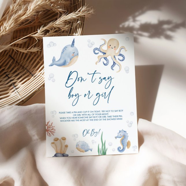 Póster Rótulo de Juegos de Baby Shower Temática del Océan (Subido por el creador)